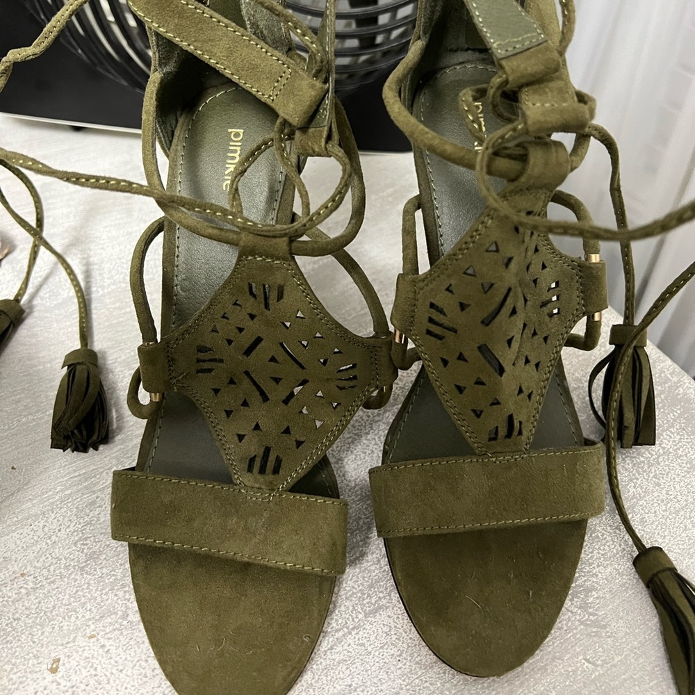 Olive green heels